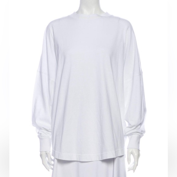 Palm Angels White Classic Logo Over T-Shirt Long Sleeve Crew Neck - Picture 3 of 13